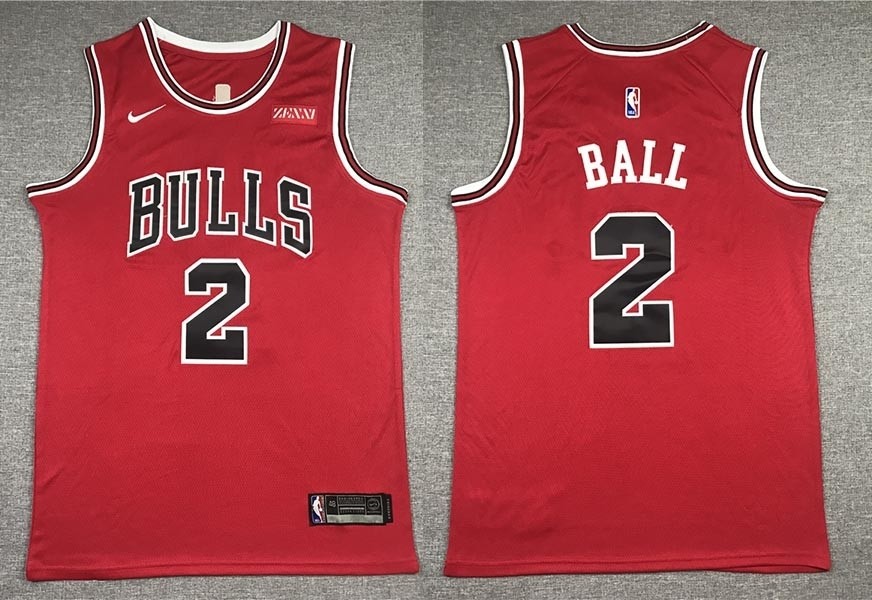 NBA Chicago Bulls #2 Lonzo Ball Red Nike Swingman Jersey