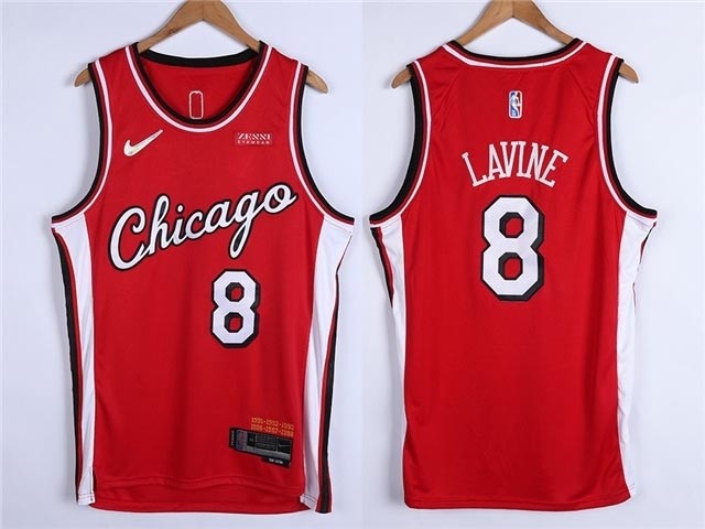 Chicago Bulls #8 Zach LaVine 2021-22 Red City Edition Swingman Jersey