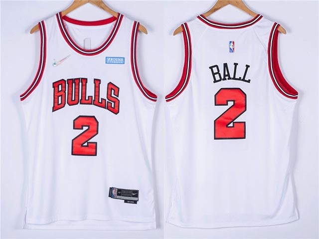 Chicago Bulls #2 Lonzo Ball White Swingman New Jersey