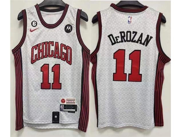 Men's Chicago Bulls #11 DeMar DeRozan 2022-23 White City Edition Swingman Jersey