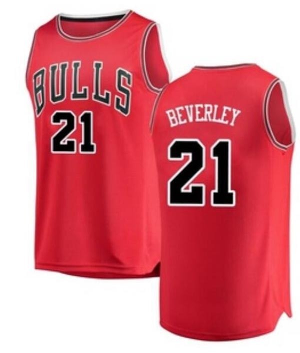 Men's Chicago Bulls #21 Beverley Red Stitched Basketball Jersey