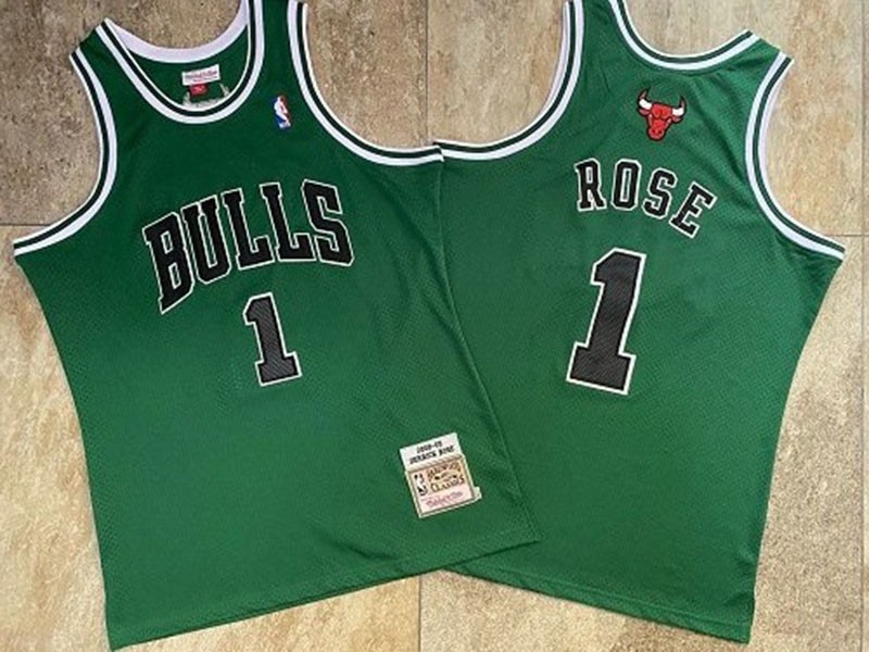 NBA Chicago Bulls #1 Derrick Rose Green 2008-09 Hardwood Classics Jersey