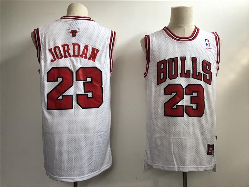 Men's Chicago Bulls #23 Jordan White Throwback 2021 Nike NBA Jersey