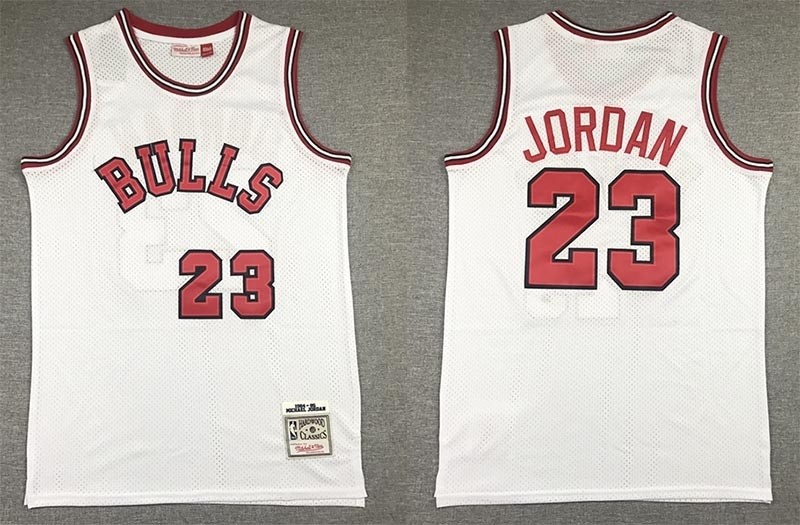 NBA Chicago Bulls #23 Michael Jordan White 1984-85 Hardwood Classics Mesh Jersey