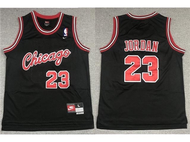 Youth Chicago Bulls #23 Michael Jordan 1984-85 Throwback Black Jersey