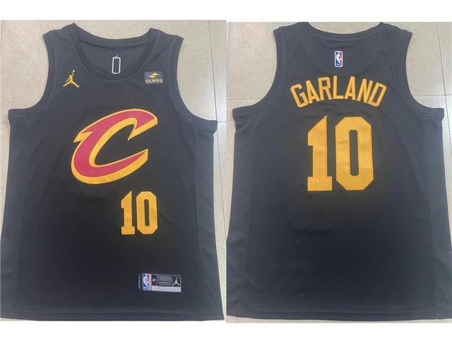 Men's Cleveland Cavaliers #10 Darius Garland 2022-23 Black Statement Swingman Jersey