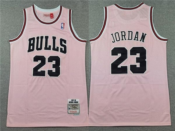 Men's Chicago Bulls #23 Michael Jordan Pink Hardwood Classics Jersey