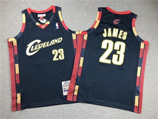 Youth Cleveland Cavaliers #23 LeBron James 2008-09 Navy Hardwood Classics Jersey