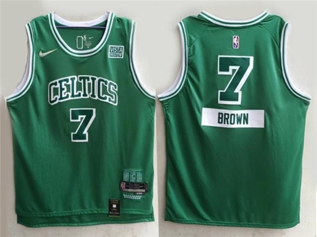 NBA Boston Celtics #7 Jaylen Brown 2021-22 Green City Edition Swingman Jersey