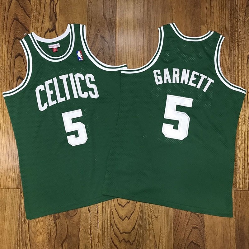 NBA Boston Celtics #5 Kevin Garnett Green Mitchell & Ness Jersey