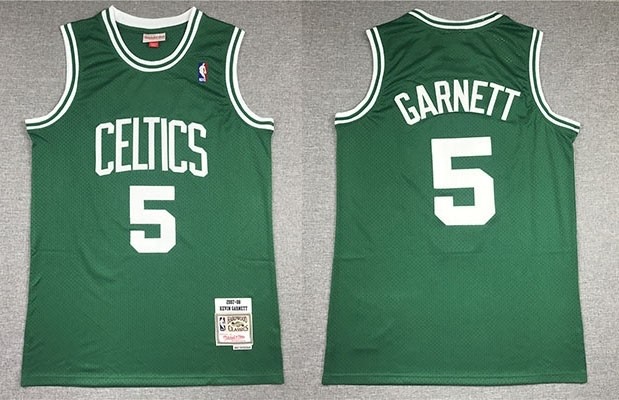 NBA Boston Celtics #5 Kevin Garnett Green 2007-08 Hardwood Classics Jersey