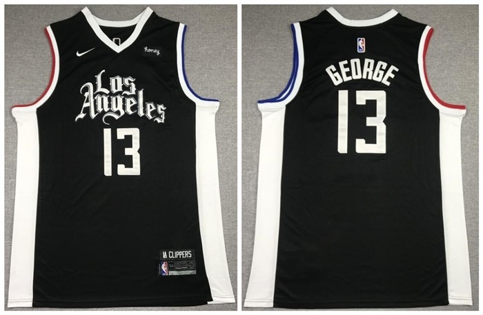 Los Angeles Clippers #13 Paul George Black 2021 City Edition Nike Swingman Jersey