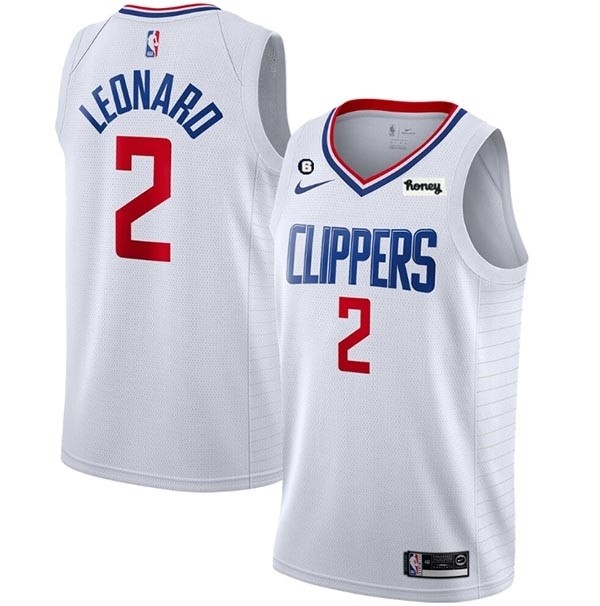 Men's Los Angeles Clippers #2 Kawhi Leonard White With NO