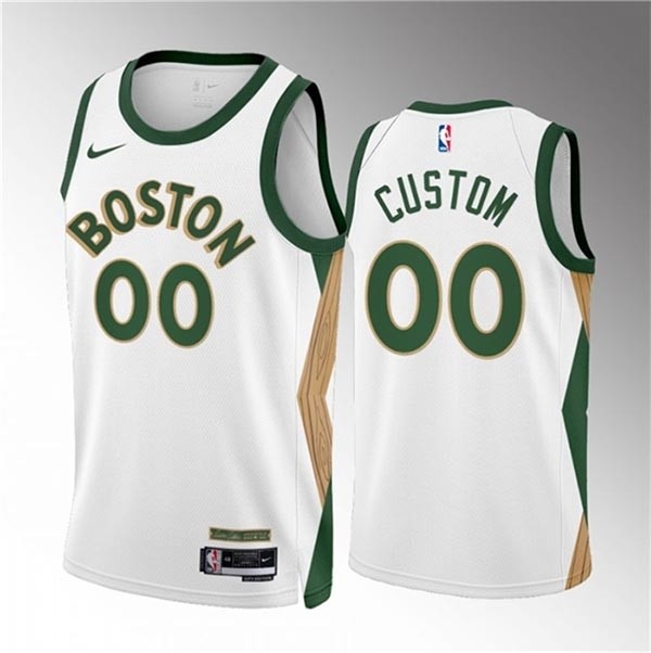 Men's Boston Celtics Active Pllayer Custom White 2023-24 City Edition Stitched Basketball Jersey(Name and number remark in comment column)