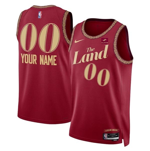 Men's Cleveland Cavaliers Active Player Custom Wine 2023-24 City Edition Stitched Jersey(Name and number remark in comment column)