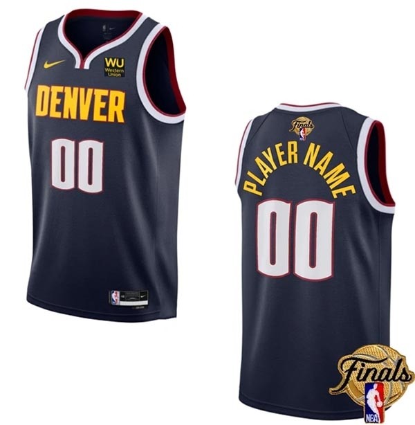 Men's Denver Nuggets Active Player Custom Navy 2023 Finals Icon Edition Stitched Basketball Jersey(Name and number remark in comment column)