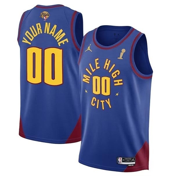 Men's Denver Nuggets Active Player Custom Blue 2023 Finals Champions Statement Edition Stitched Basketball Jersey(Name and number remark in comment column)