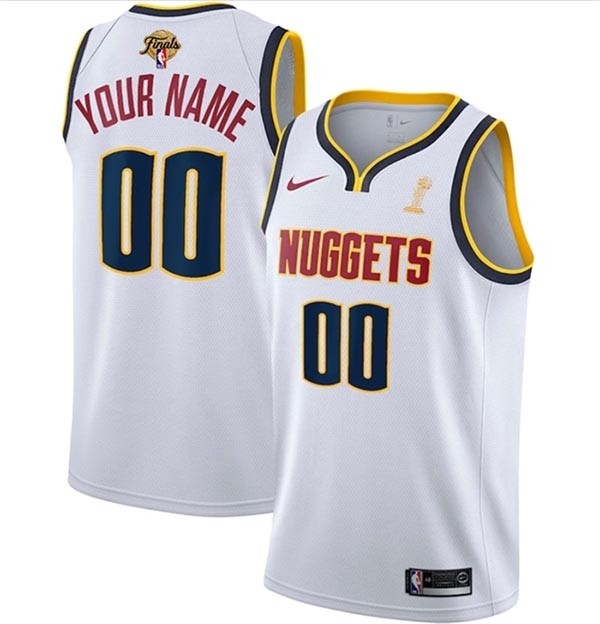 Men's Denver Nuggets Active Player Custom White 2023 Finals Champions Association Edition Stitched Basketball Jersey(Name and number remark in comment column)