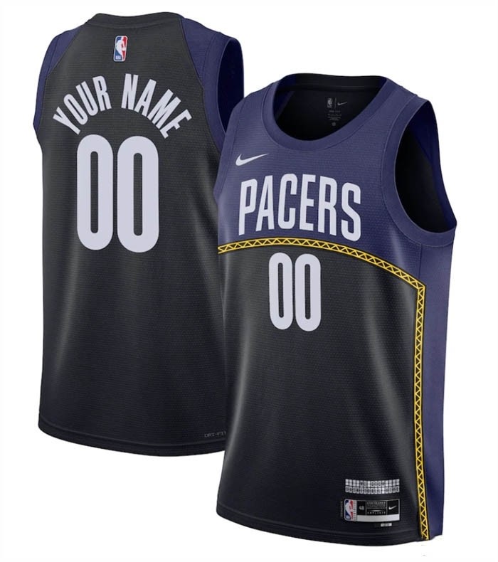 Men's Indiana Pacers Active Player Custom Navy Black 2022-23 City Edition Stitched NBA Jersey(Name and number remark in comment column)