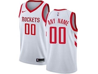 Houston Rockets white Nike Customized Jersey