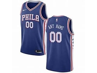 76ers Blue Nike Customized Jersey