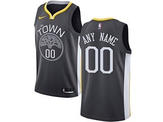 Warriors Black Nike Customized Jersey