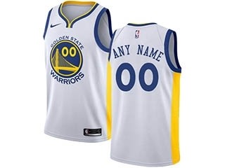 Warriors white Nike Customized Jersey