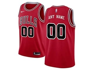 Bulls red Nike Customized Jersey