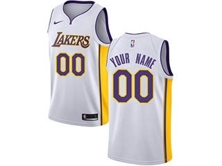 Lakers white Nike Customized Jersey