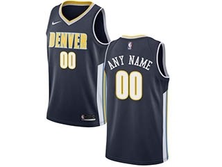 Nuggets Navy Nike City Customized Jersey