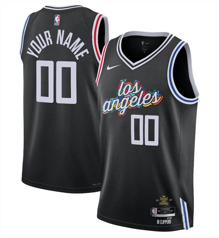 Men's Los Angeles Clippers Active Player Custom 2022-23 Black City Edition Stitched Jersey(Name and number remark in comment column)