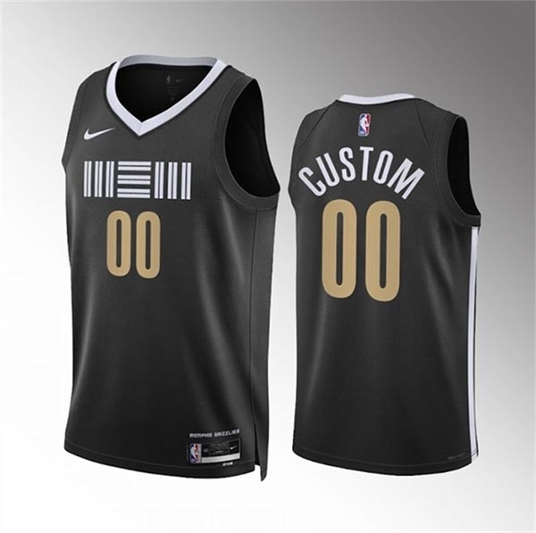 Men's Memphis Grizzlies Active Player Custom Black 2023-24 City Edition Stitched Basketball Jersey(Name and number remark in comment column)