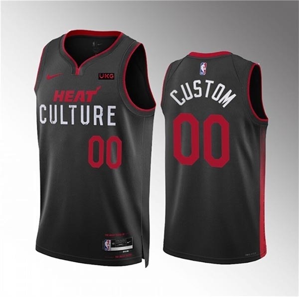 Men's Miami Heat Active Player Custom Black 2023-24 City Edition Stitched Basketball Jersey(Name and number remark in comment column)