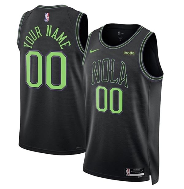 Men's New Orleans Pelicans Active Player Custom 2023-24 Black City Edition Stitched Basketball Jersey(Name and number remark in comment column)