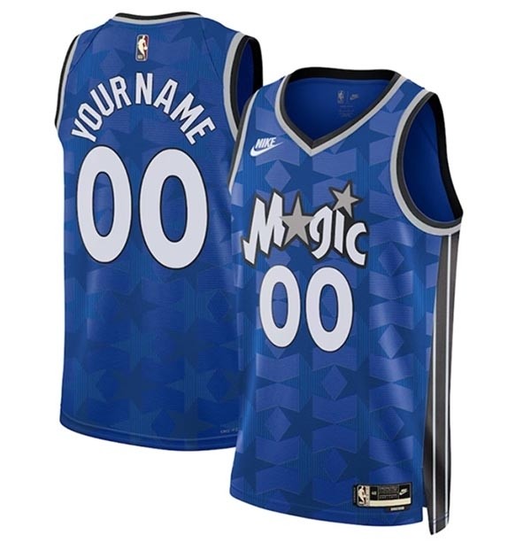 Men's Orlando Magic Active Player Custom Blue 2023-24 Classic Edition Stitched Basketball Jersey(Name and number remark in comment column)