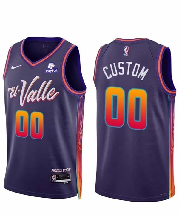 Men's Phoenix Suns Active Player Custom Purple 2023-24 City Edition Stitched Basketball Jersey(Name and number remark in comment column)