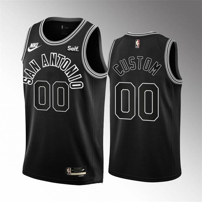 Men's San Antonio Spurs Active Player Custom Black 2022-23 Classic Edition Stitched NBA Jersey(Name and number remark in comment column)