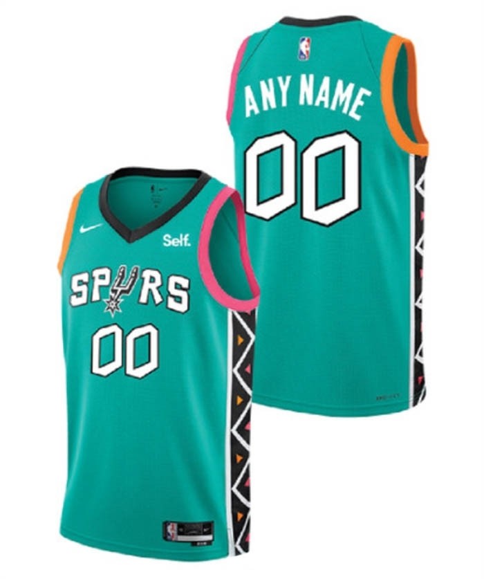 Men's San Antonio Spurs Active Player Custom Teal 2022 City Edition Swingman Stitched Jersey(Name and number remark in comment column)