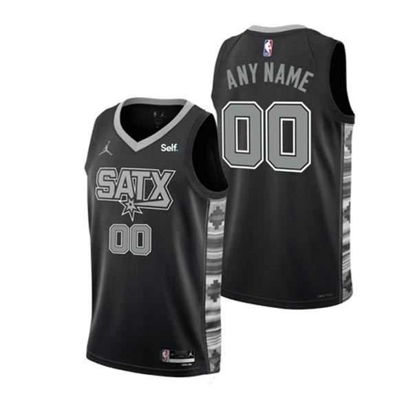 Men's San Antonio Spurs Active Player Custom Black 2022 23 Statement Edition Stitched Basketball Jersey(Name and number remark in comment column)