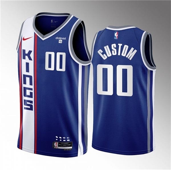 Men's Sacramento Kings Active Player Custom Blue 2023-24 City Edition Stitched Basketball Jersey(Name and number remark in comment column)