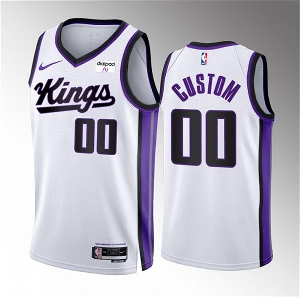 Men's Sacramento Kings Active Player Custom White 2023 24 Association Edition Swingman Stitched Basketball Jersey(Name and number remark in comment column)