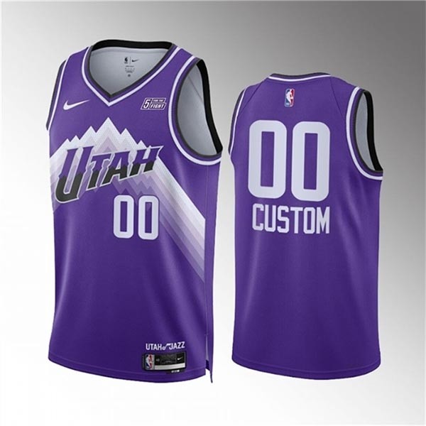 Men's Utah Jazz Active Player Custom Purple 2023 City Edition Stitched Basketball Jersey(Name and number remark in comment column)