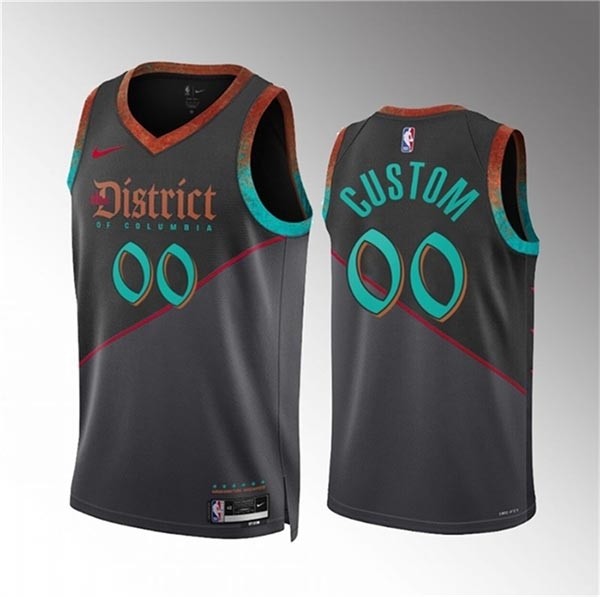 Men's Washington Wizards Active Player Custom Black 2023-24 City Edition Stitched Basketball Jersey(Name and number remark in comment column)