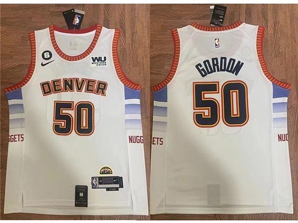 Men's Denver Nuggets #50 Aaron Gordon 2022-23 White City Edition Swingman Jersey