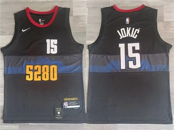 Men's Denver Nuggets #15 Nikola Joki? 2023-24 Black City Edition Swingman Jersey