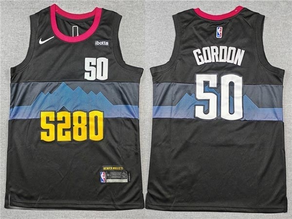 Men's Denver Nuggets #50 Aaron Gordon 2023-24 Black City Edition Swingman Jersey