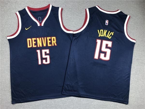 Youth Denver Nuggets #15 Nikola Joki? Navy Swingman Jersey