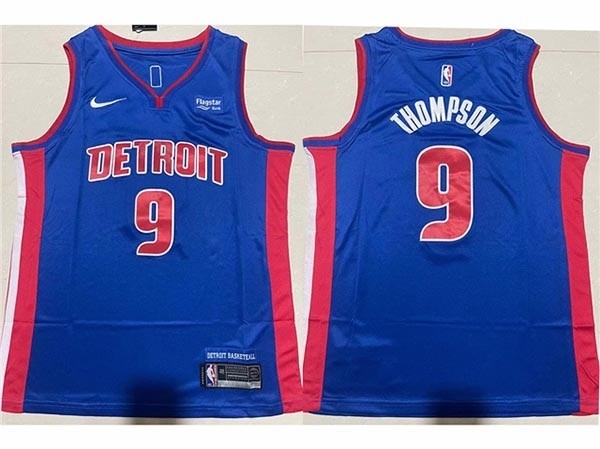 Men's Detroit Pistons #9 Ausar Thompson Blue Swingman Jersey