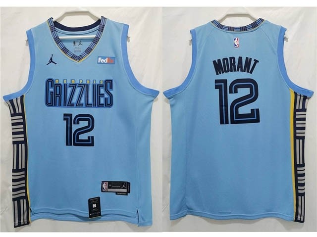 Men's Memphis Grizzlies #12 Ja Morant 2022-23 Light Blue Statement Edition Swingman Jersey