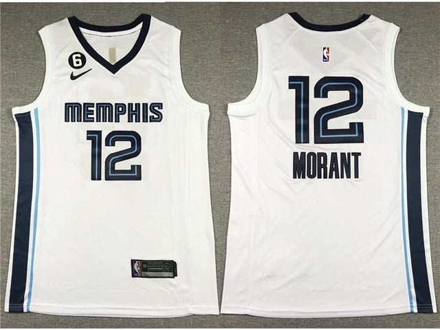 Men's Memphis Grizzlies #12 Ja Morant 2022-23 White Swingman Jersey